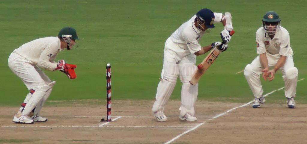 Sachin Tendulkar batting against Australia in the 2010–11 Test series