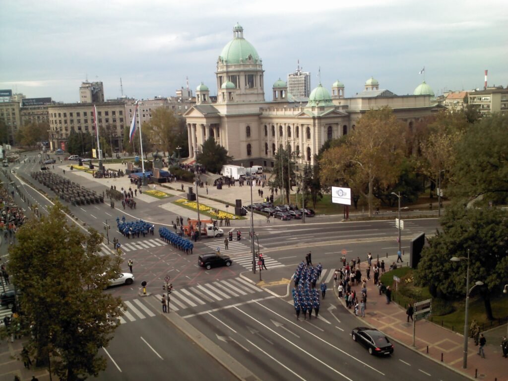 House of the National Assembly of Serbia in Belgrade, the parliament building where the newly elected deputies will sit