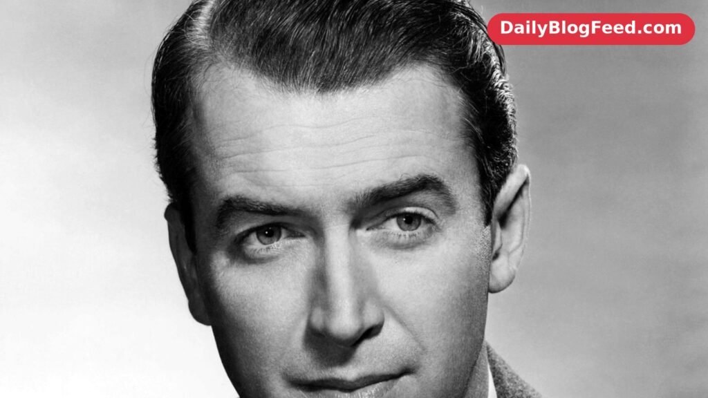 Young James Stewart in a 1940s studio portrait