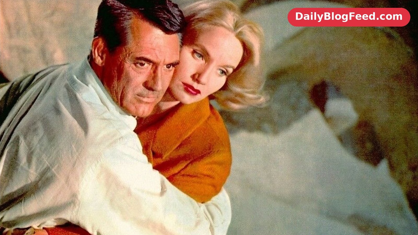 Cary Grant in the Mount Rushmore climax of North by Northwest, 1959