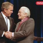Kirk Douglas in later life with President George W. Bush