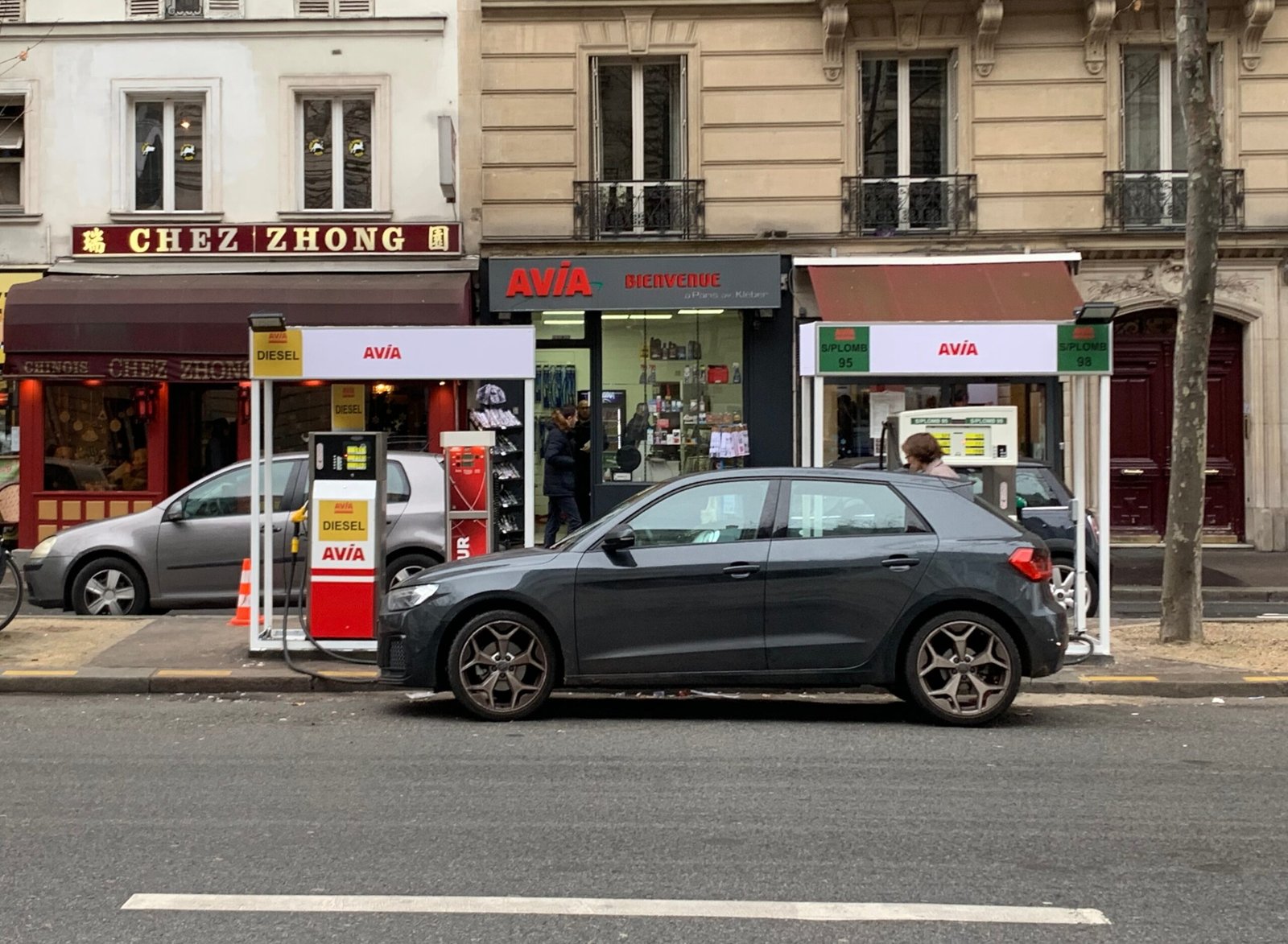 A fuel station in France as drivers face rising petrol and diesel prices