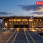 Knesset building in Jerusalem at dusk