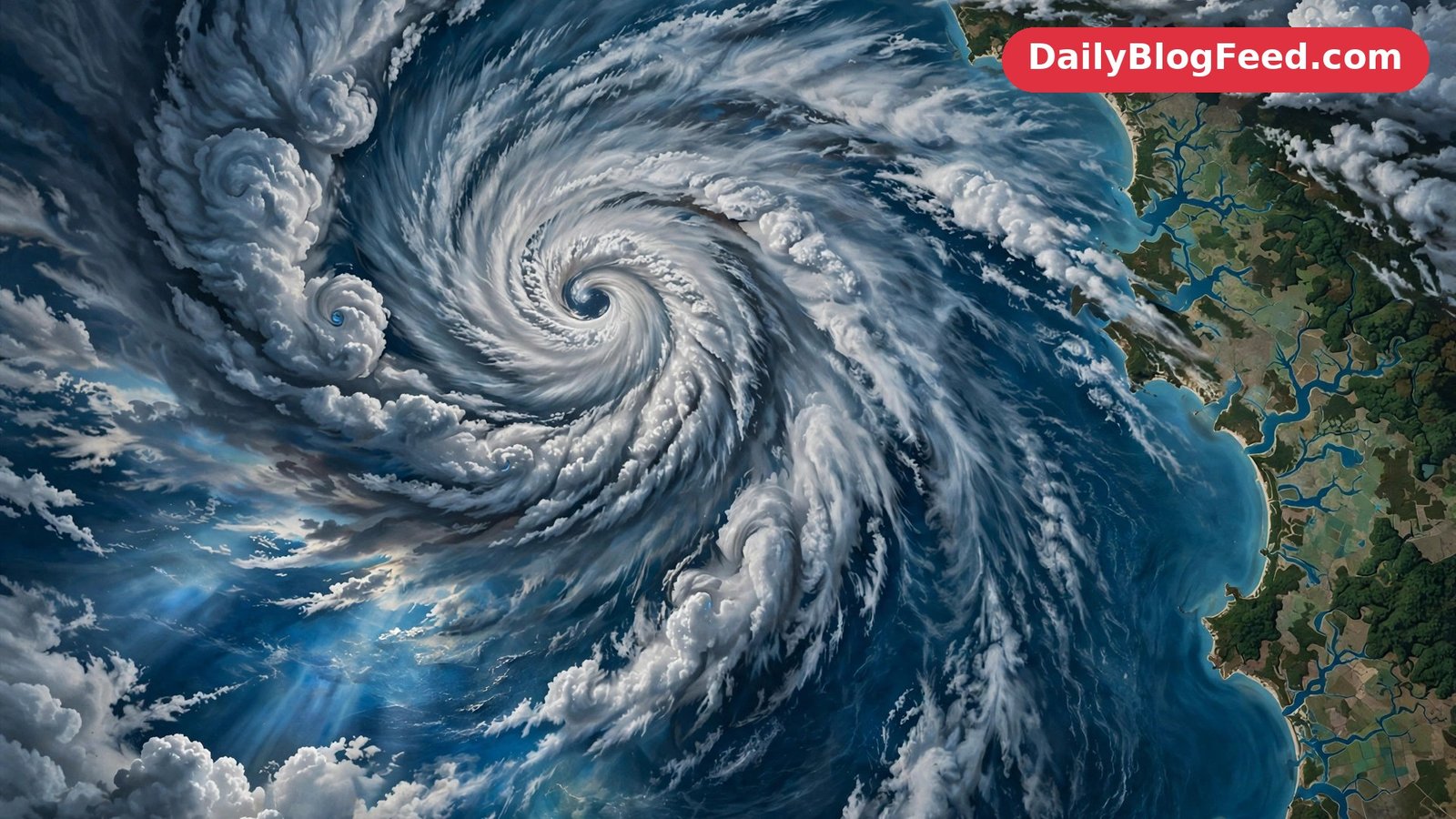 Cyclone swirling over the Bay of Bengal