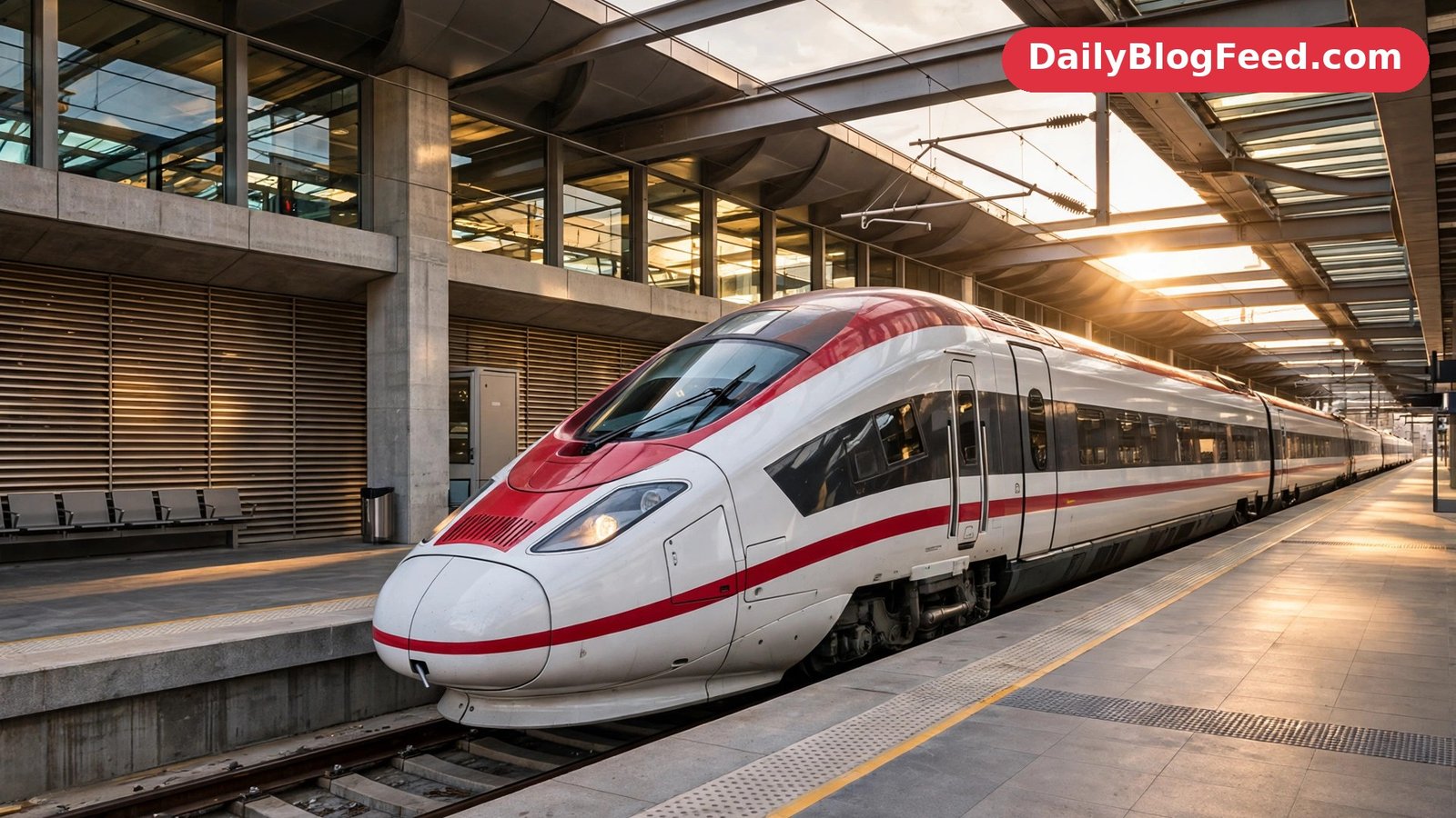 Modern Spanish high-speed train at a station platform